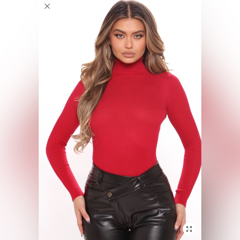 Elegant Red Turtleneck Sweater